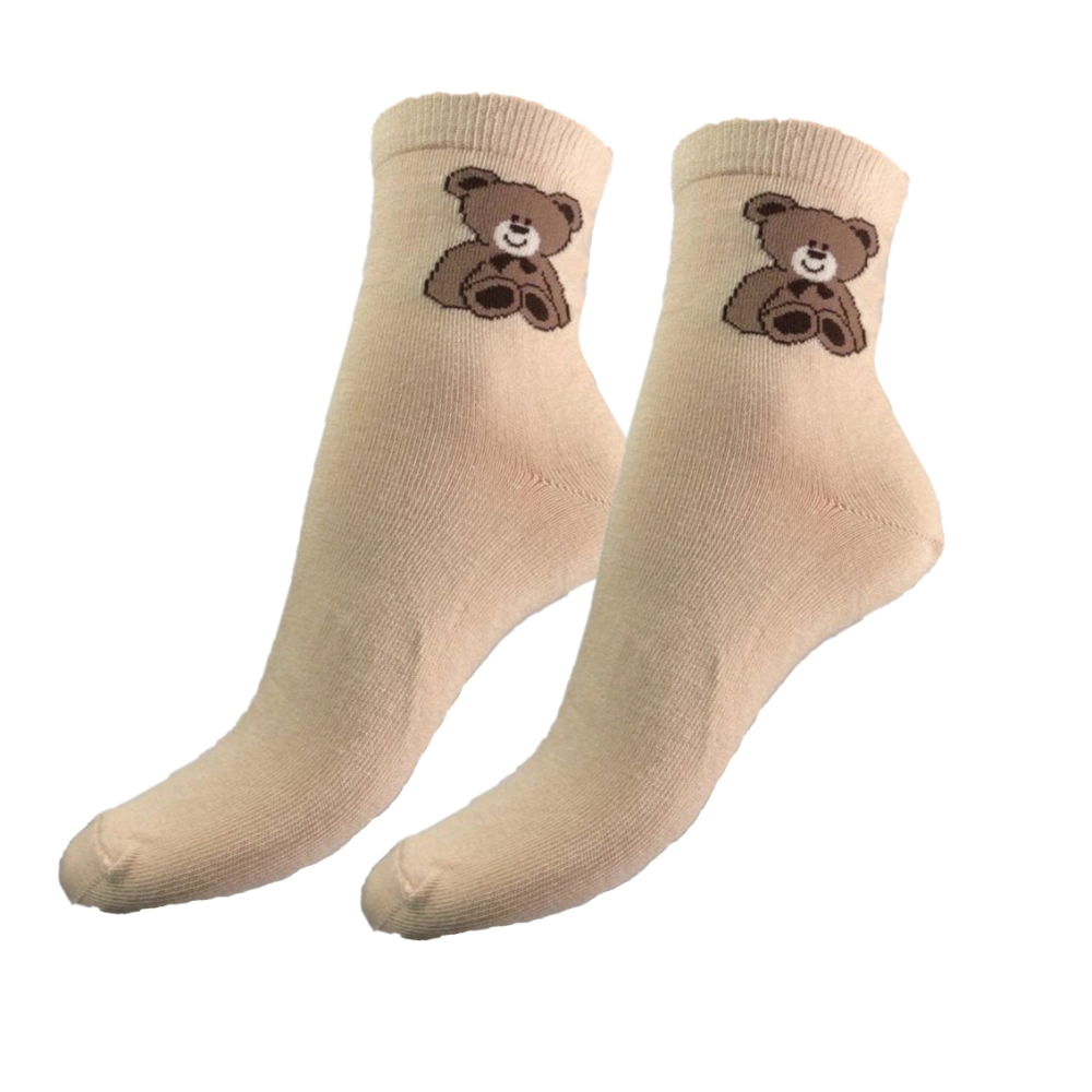 Długie skarpetki damskie miś beżowy Martinex 39-42