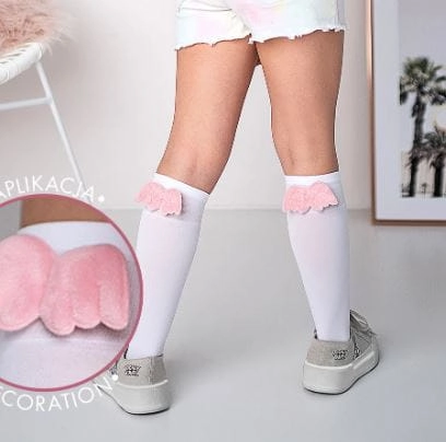 Podkolanówki dziewczęce ze skrzydełkami 18-22 SKYE
