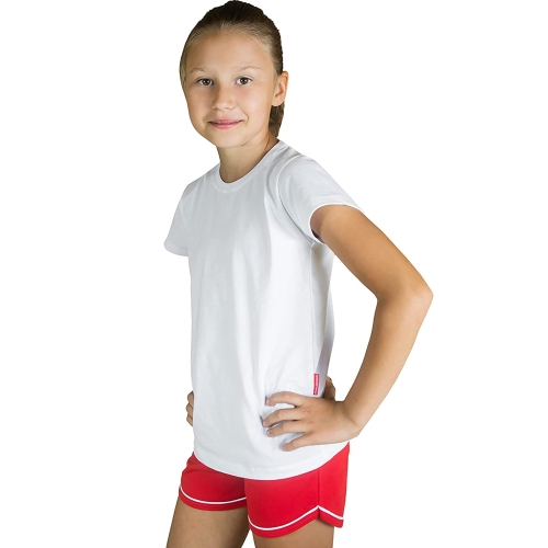 krotkie spodenki dziewczynka czerwone modelka.jpg