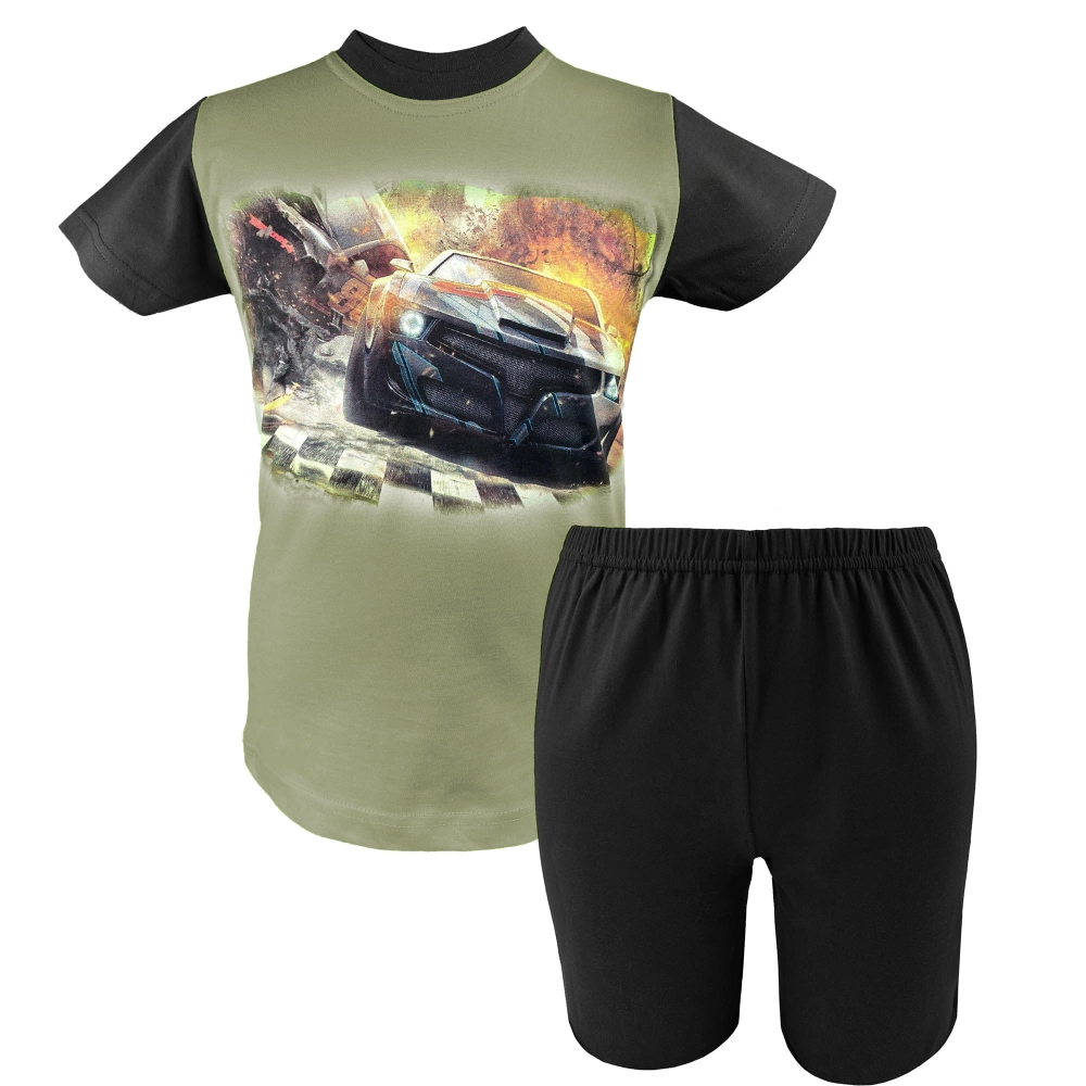 Piżama chłopięca krótki rękaw krótkie spodenki bawełna 140-152