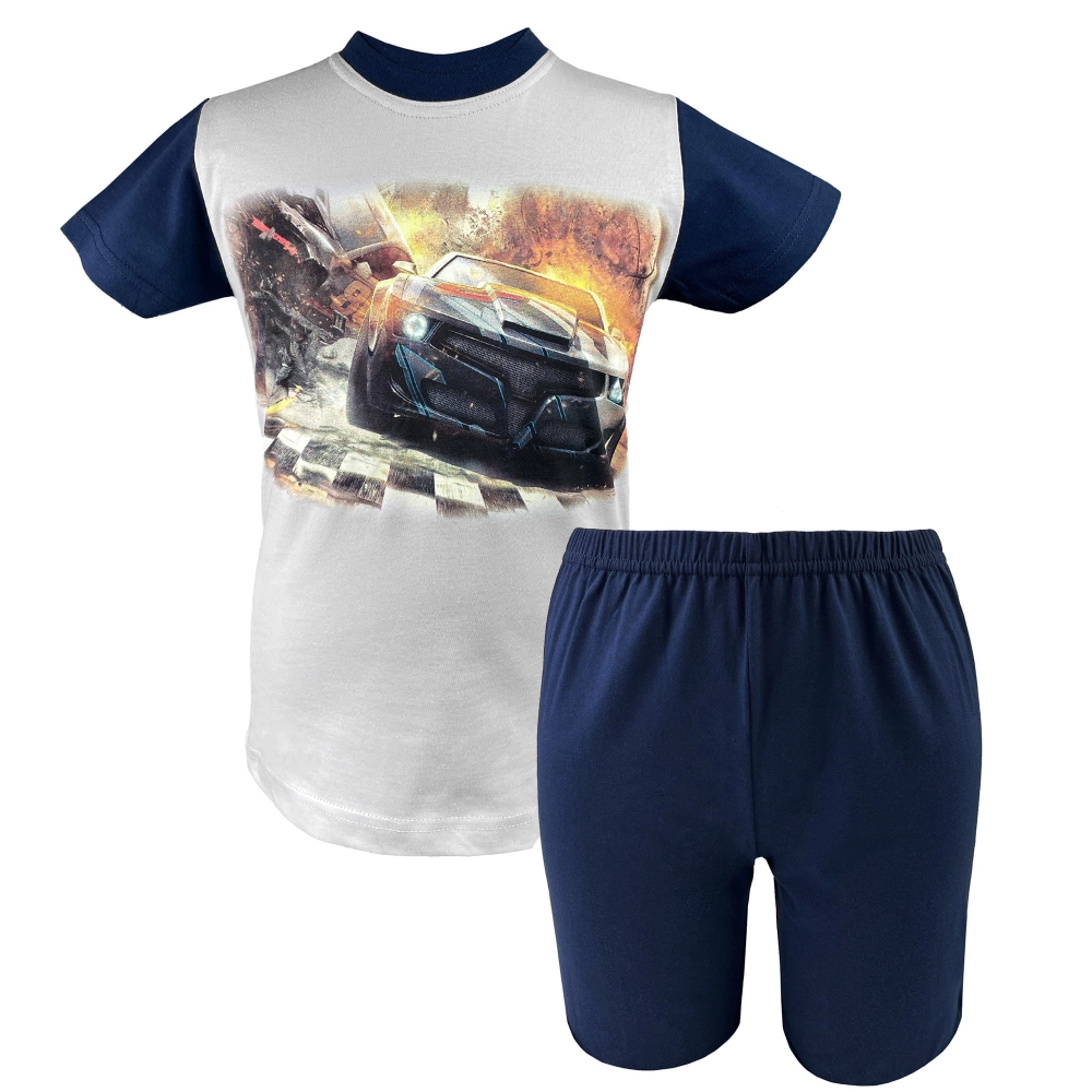 Piżama bawełniana z krótkim rękawem dla chłopca 128-164