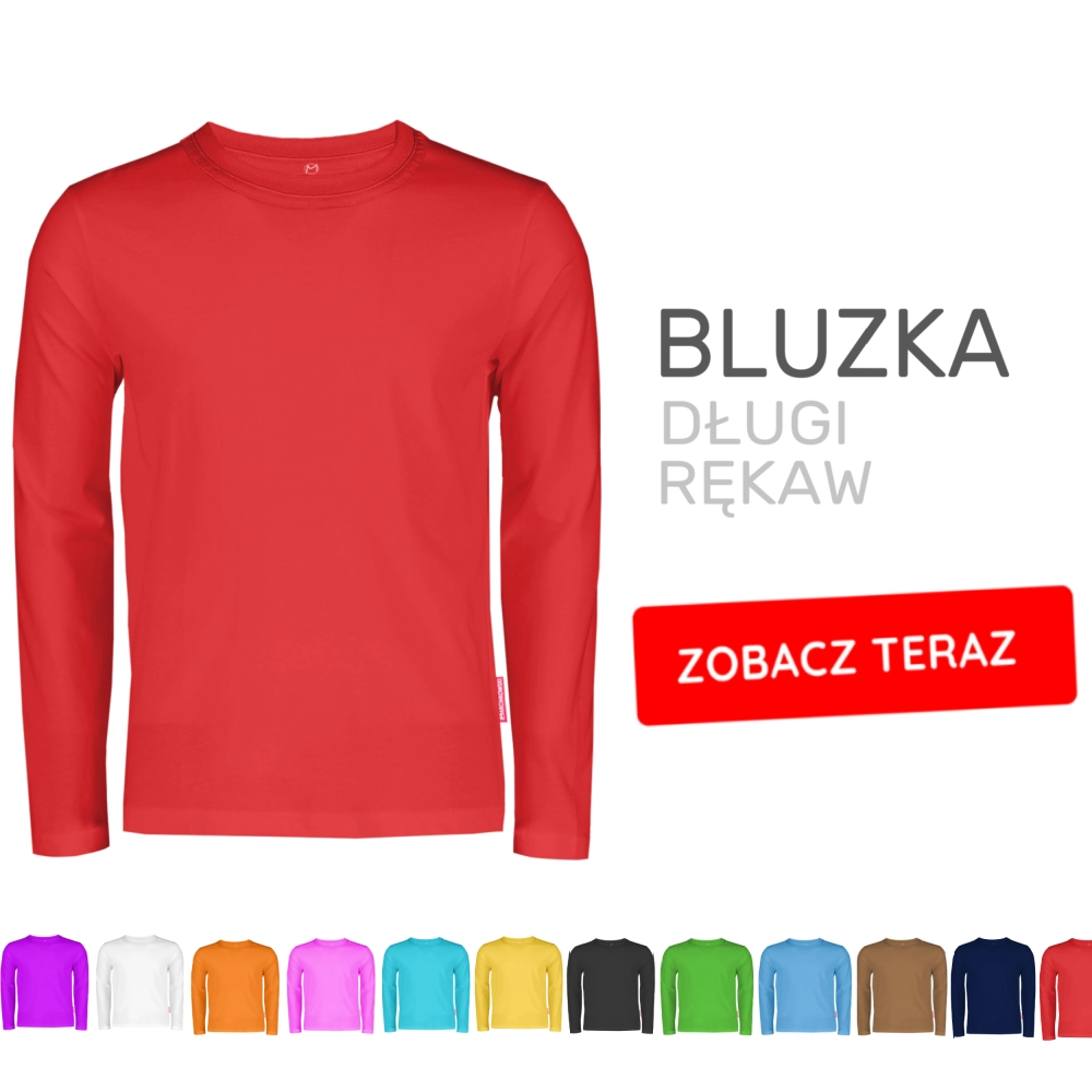 Kolorowa Gładka Bluzka z długim rękawem dla dzieci 98-140