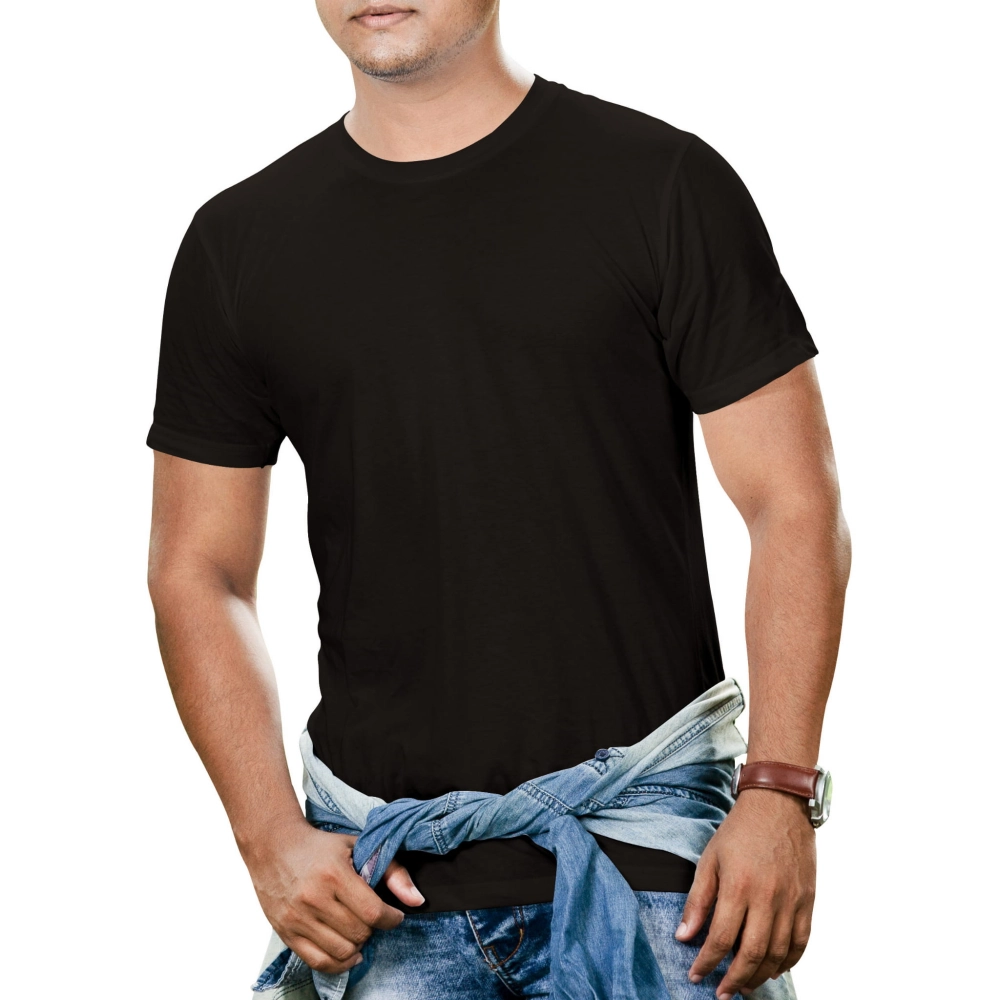 tshirt meski czarny t-shirt koszulka męska czarna podkoszulka z krótkim rękawem na krótki rękaw.jpg