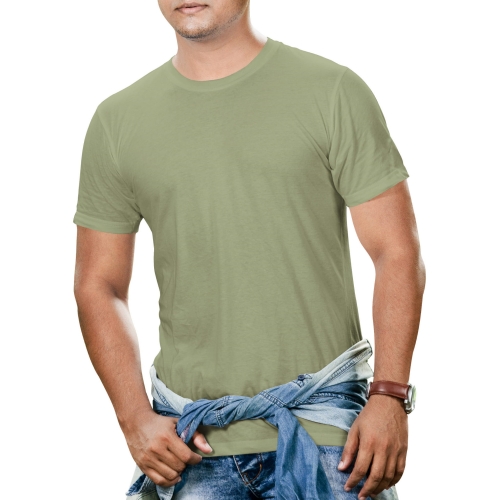 oliwkowy t-shirt męski w klasycznym kroju
