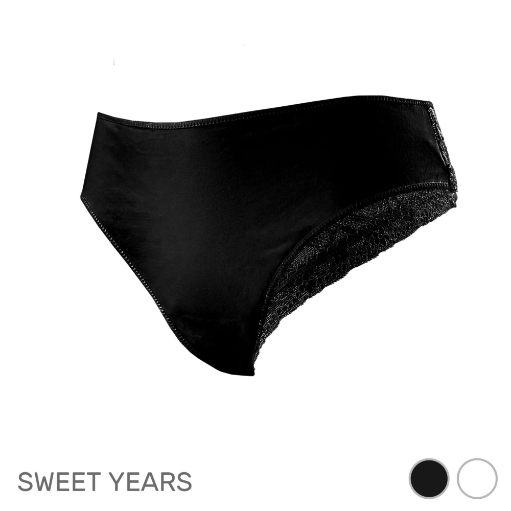 Majtki Figi damskie brazyliany czarne/ białe (model 617) S-L