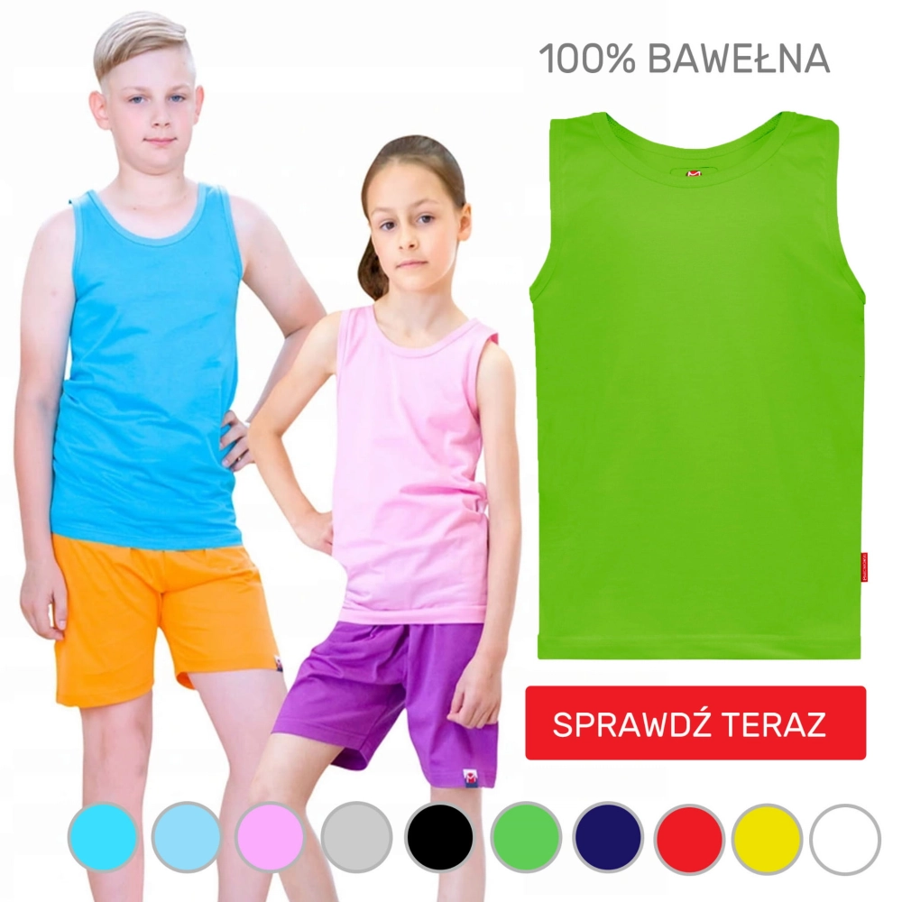 Koszulka na ramiączkach dziecięca podkoszulka bawełna 98-164