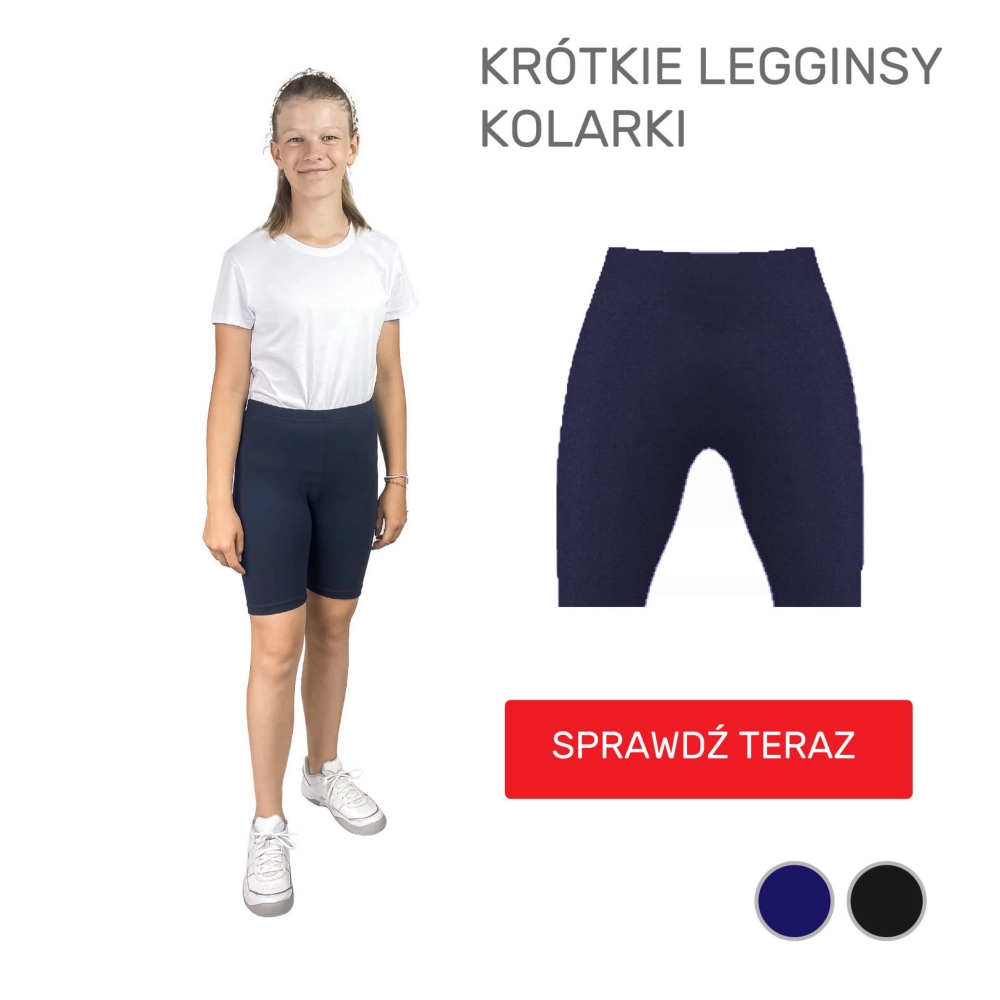 Krótkie legginsy spodenki kolarki dla dziewczynki 116-170