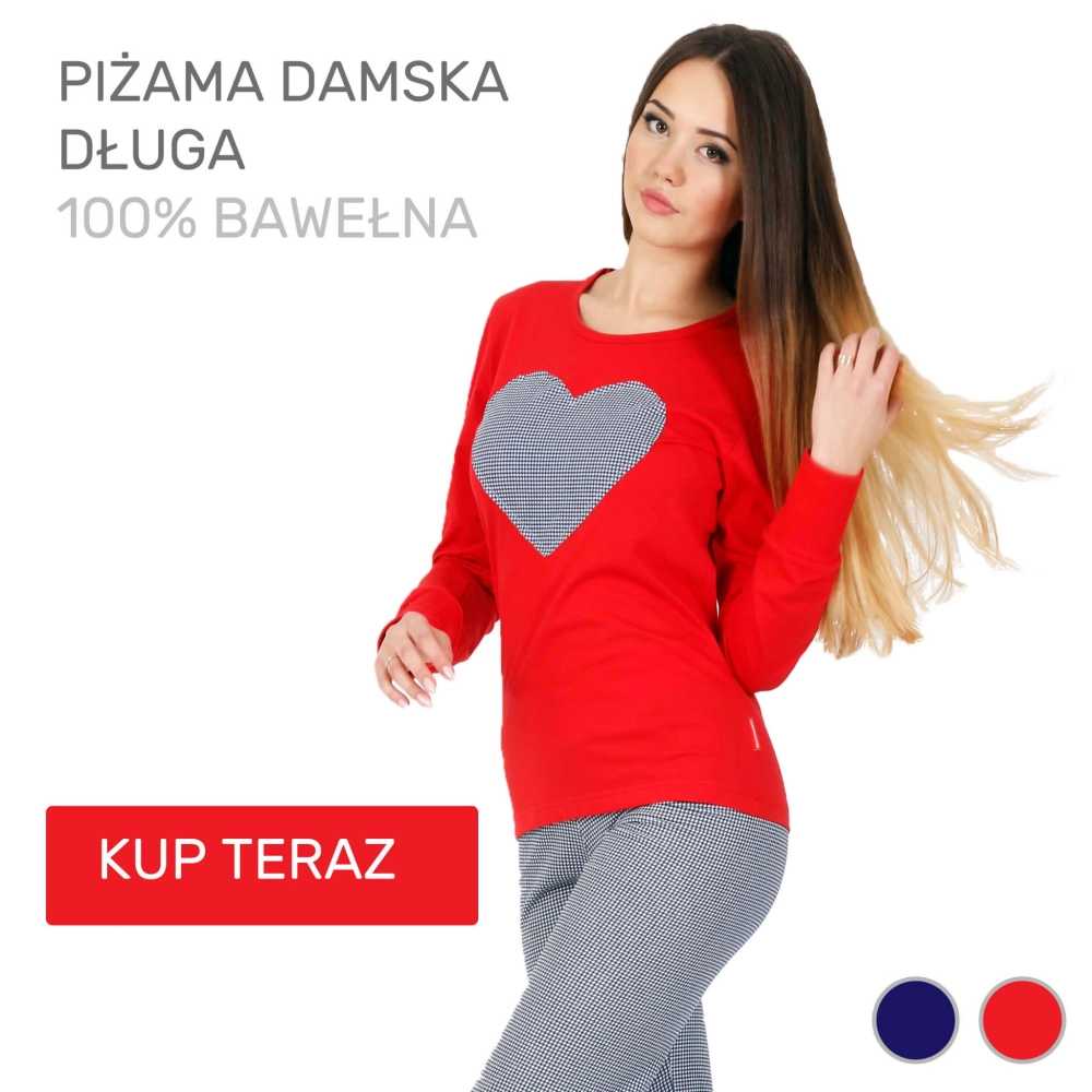 Piżama damska świąteczna bawełniana czerwona ADA S-XL