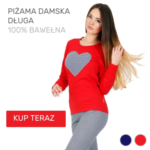 Piżama damska świąteczna bawełniana czerwona ADA S-XL