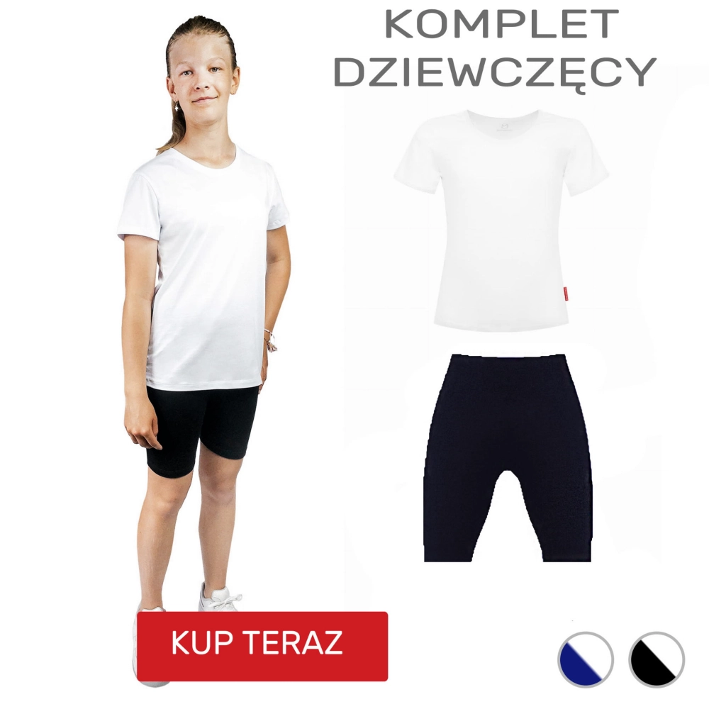 Zestaw dziewczęcy t-shirt i kolarki 116-164
