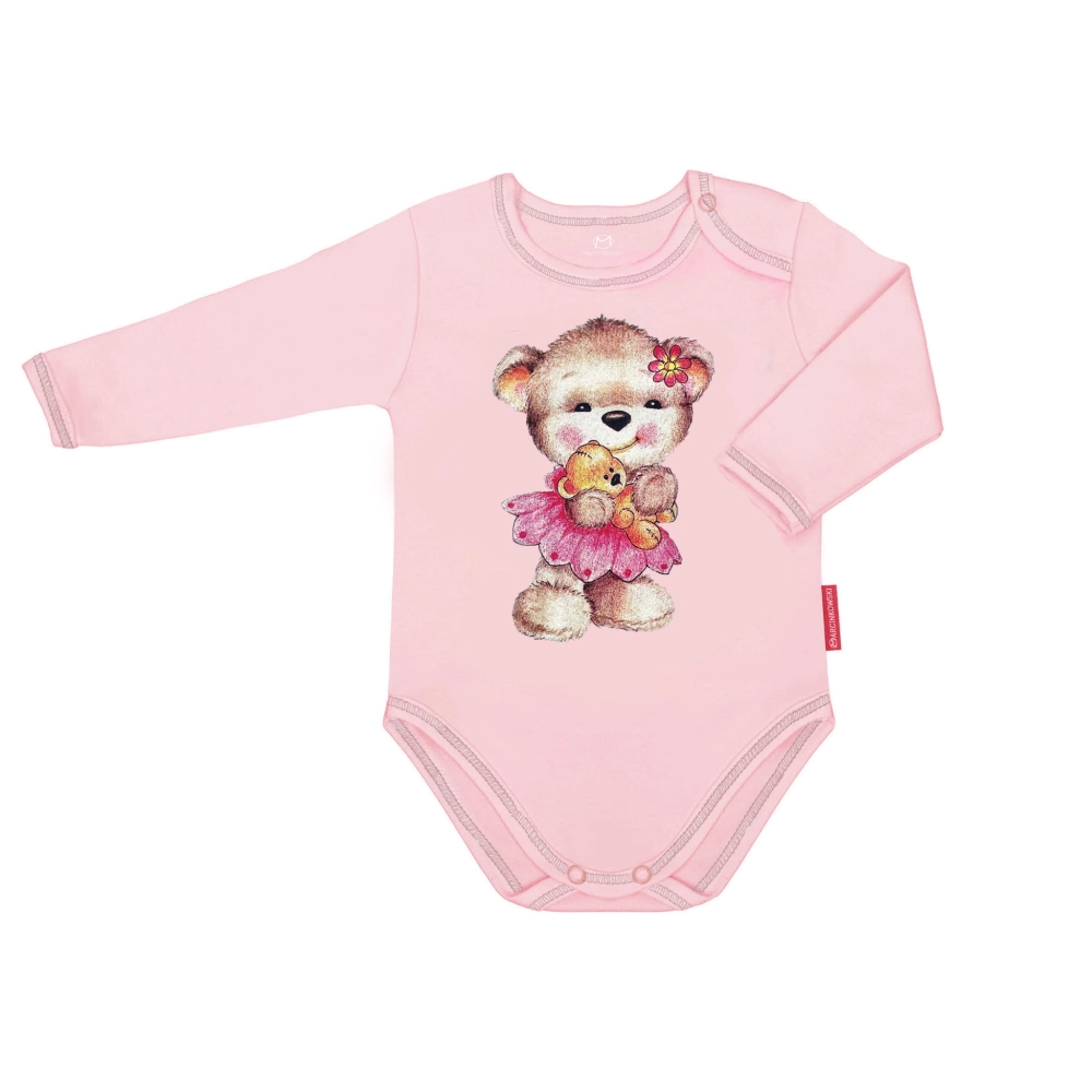 body różowe z długim rękawem niemowlęce dziecięce dla dziewczynki bawełniane wyprawka dla noworodka.jpg