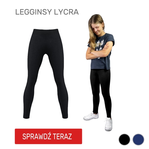 Długie bawełniane legginsy getry dla dziewczynki 110-170