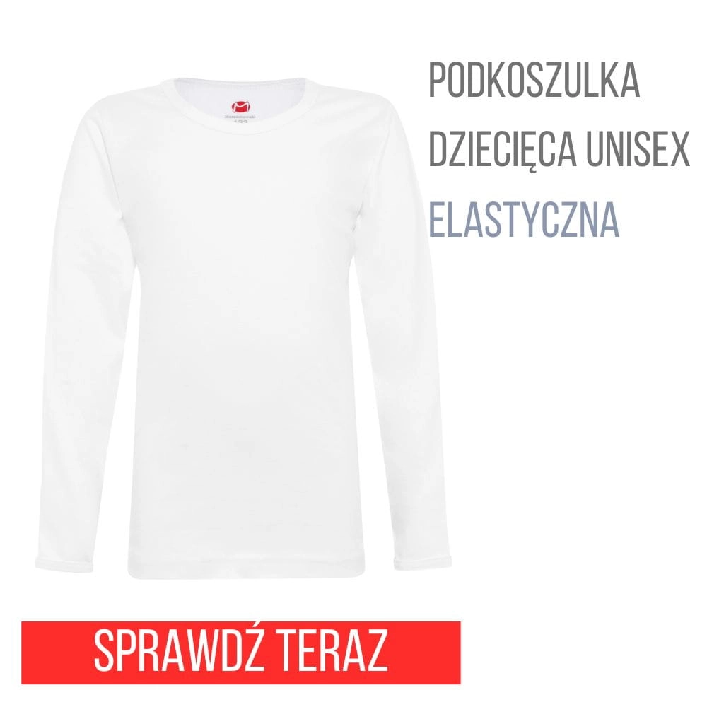 Podkoszulka dziecięca z długim rękawem, z  lycra biała 128-164