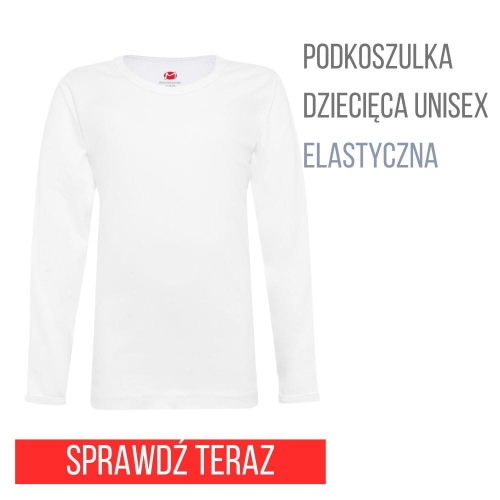 Podkoszulka dziecięca z długim rękawem, z  lycra biała 128-164