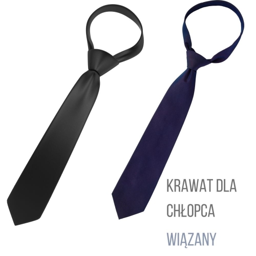 Krawat dla chłopca wiązany czarny/ granatowy