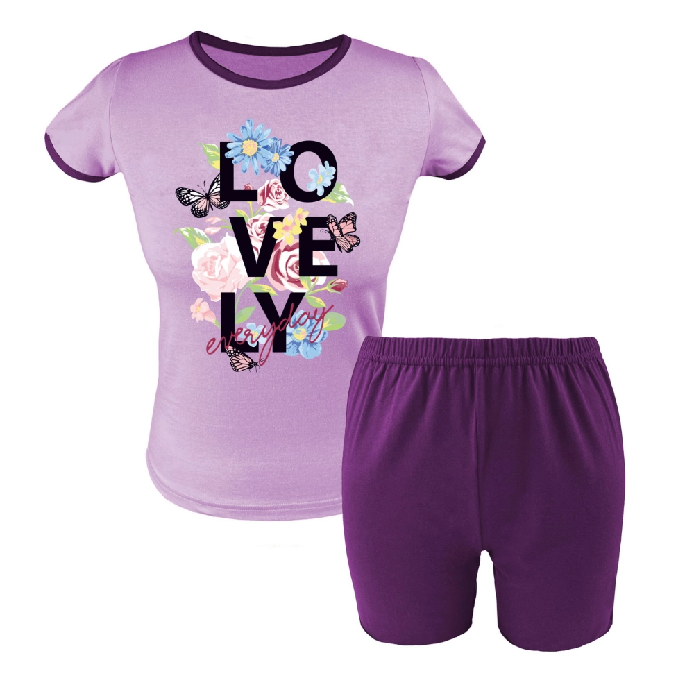 Krótka, bawełniana piżama dziewczęca 134-164