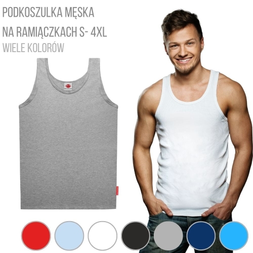 Koszulka męska na ramiączkach bawełniana podkoszulka S-4XL