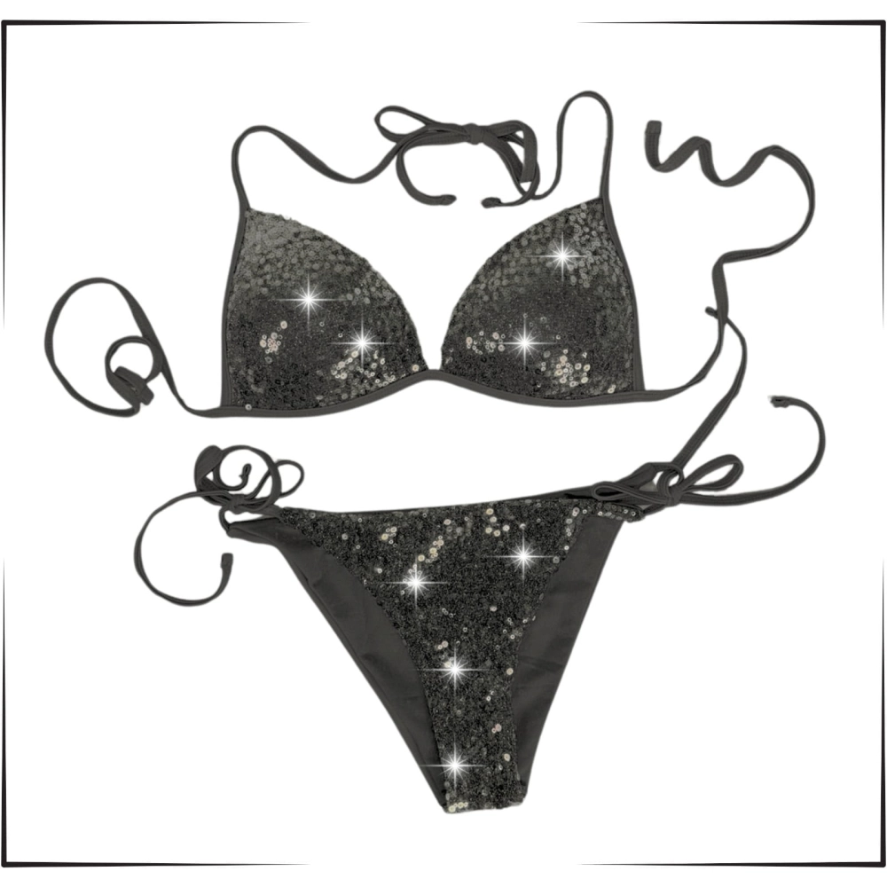 CZARNE BIKINI CEKINOWE Z CEKINAMI STRÓJ KĄPIELOWY DAMSKI DWUCZĘŚCIOWY KOMPLET BŁYSZCZĄCY SEXY SEKSOWNY.jpeg