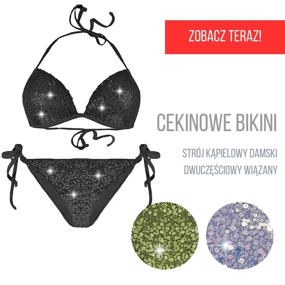 Strój kąpielowy damski dwuczęściowy bikini z cekinami  XS-L
