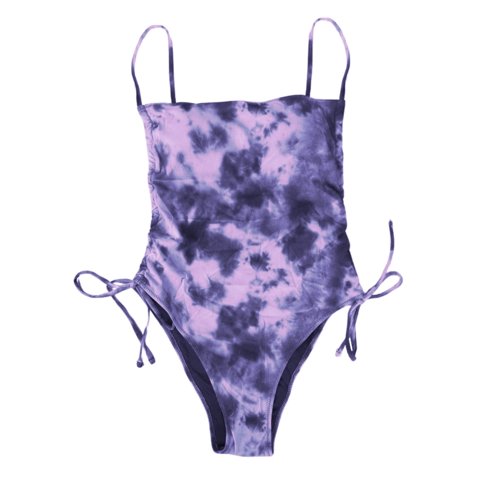 fioletowy strój kąpielowy damski jednoczęściowy tie dye modny sexy wygodny.jpeg
