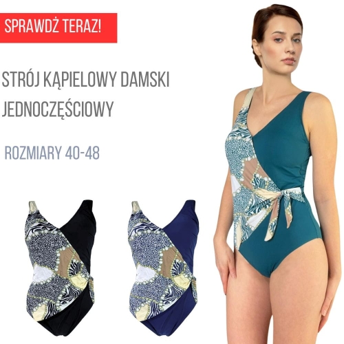 jednoczęściowy strój kąpielowy damski kostium na basen plażę wyszczuplający kobiecy dla kobiety elegancki wciągany wygodny.jpg