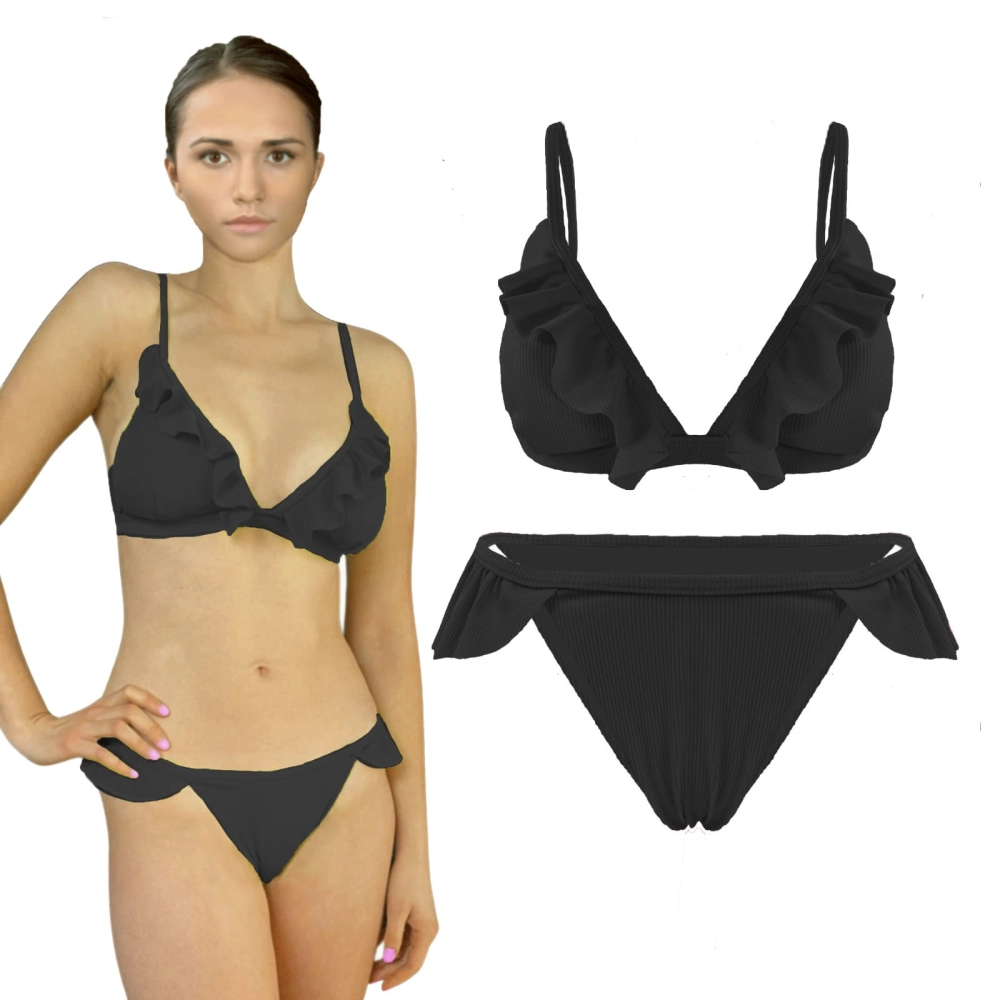 czarny prążkowany strój kąpielowy damski dwuczęściowy bikini.jpeg