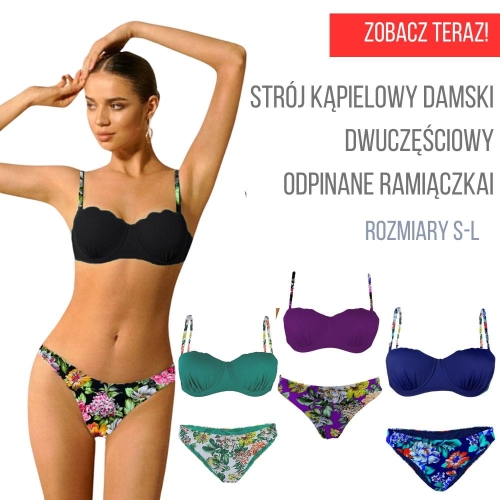 bikini strój kąpielowy damski kostium komplet sexy sexowny odpinane ramiączka usztywniane miseczki w kwiatki.jpg