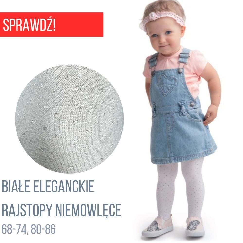 Białe Rajstopy Niemowlęce dla Dziewczynki PICCOLA 68-86