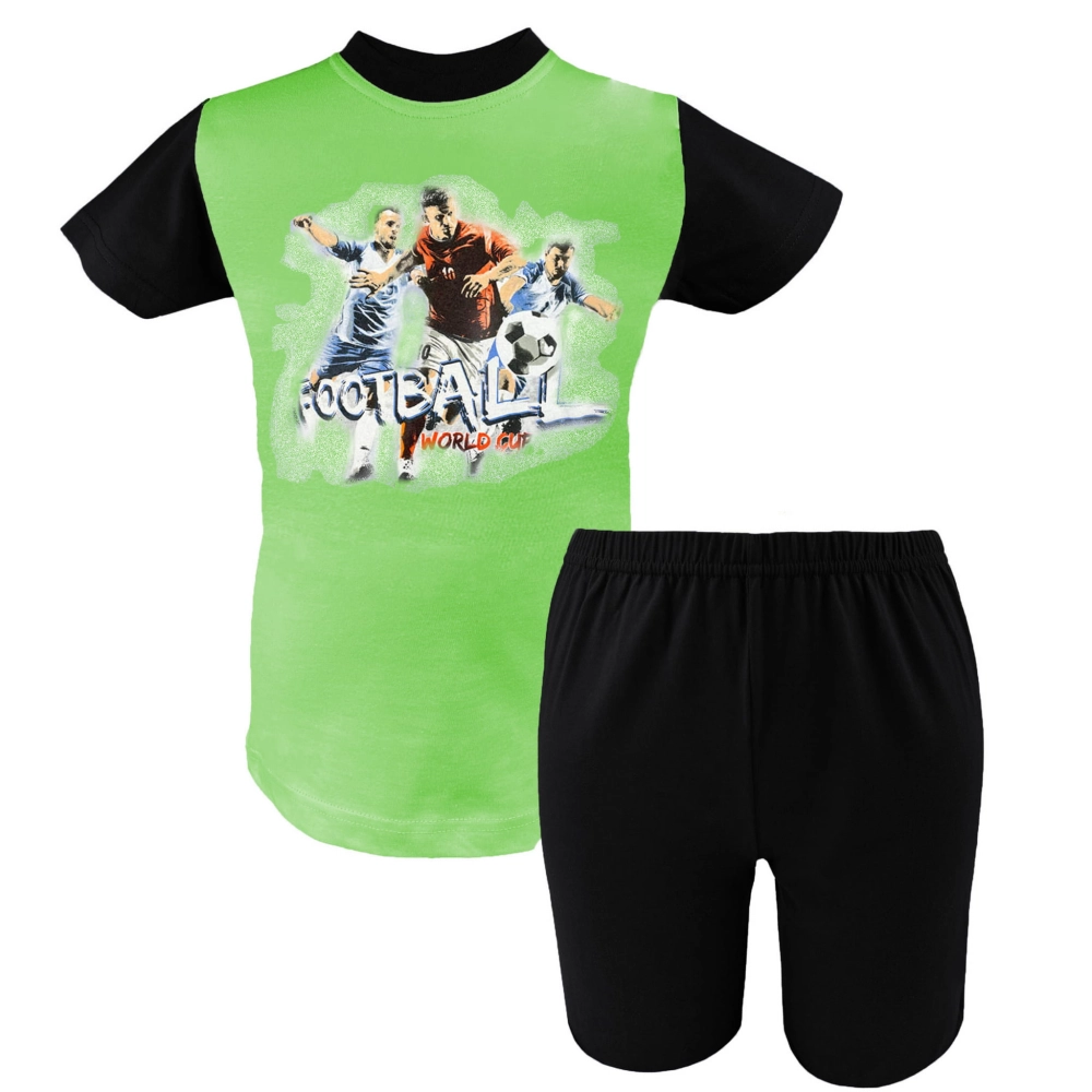 Piłkarska piżama chłopięca krótki rękaw i spodenki 134-164