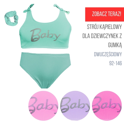 strój kąpielowy dla dziewczynki bikini komplet dwuczęściowy kostium dziewczynka brokatowy błyszczący 92-98, 104-11, 116-122, 128-134, 140-146.jpg