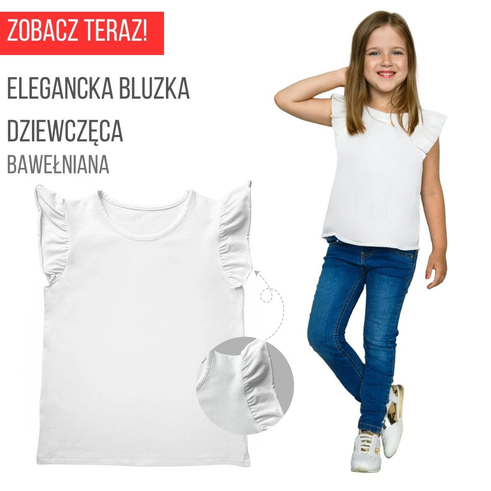 ELEGANCKA BLUZKA DZIEWCZĘCA DLA DZIEWCZYNKI KRÓTKI RĘKAW ROZPOCZĘCIE ZAKOŃCZENIE ROKU SZKOLNEGO BAWEŁNIANA MARCINKOWSKI.jpg