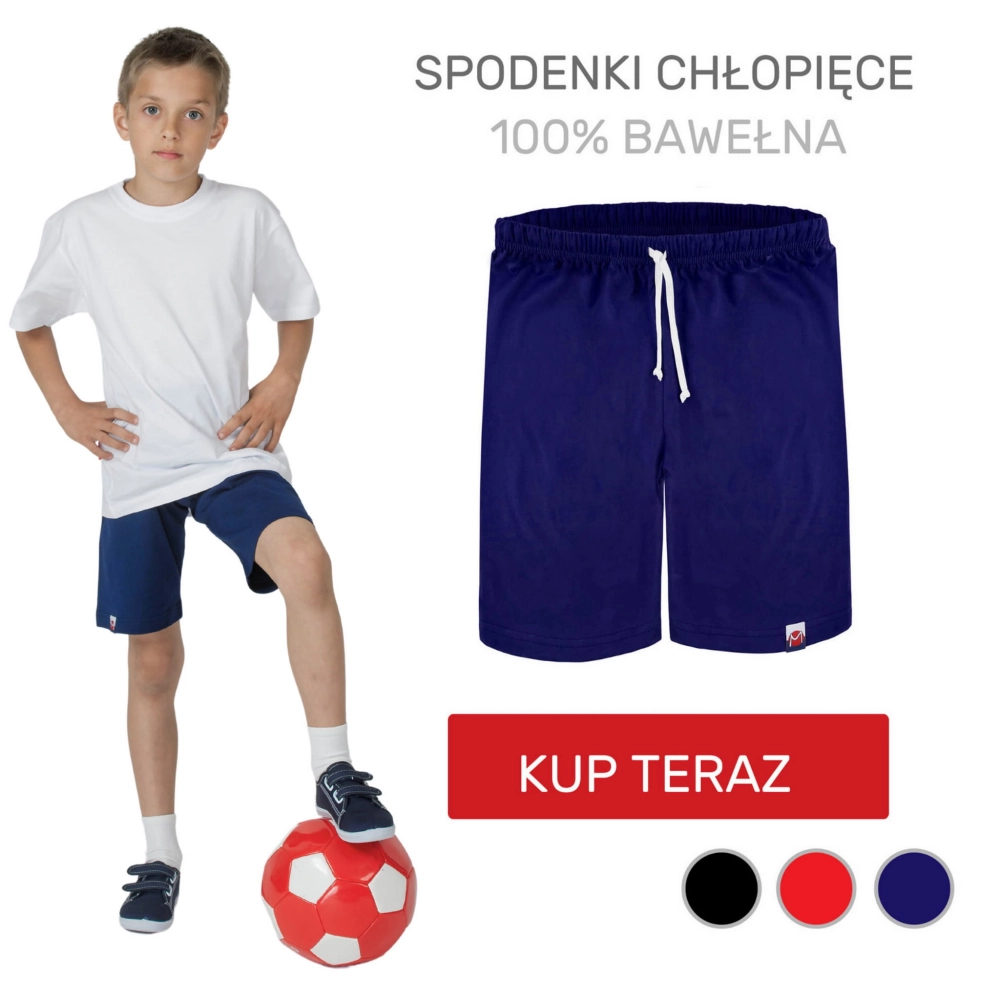 Spodenki sportowe gimnastyczne na w-f dla chłopca 98-176