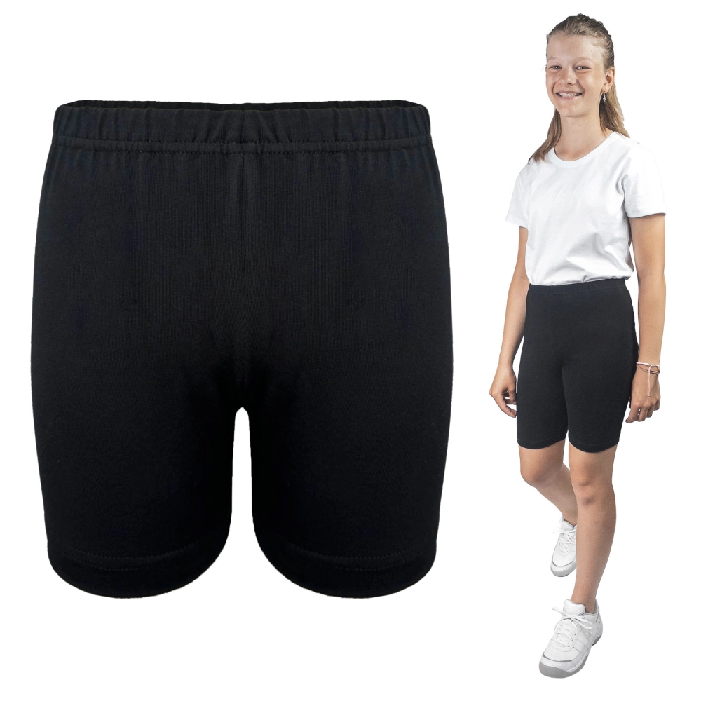 kolarki krótkie czarne legginsy na wf spodenki dla dziewczynki dziewczęce.png