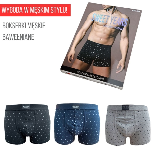 Bokserki męskie bawełniane szeroka guma