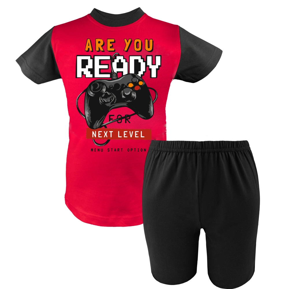 piżama chłopięca na krótki rękaw krótkie spodenki bawełniana krótka letnia dla gracza prezent chłopca.png