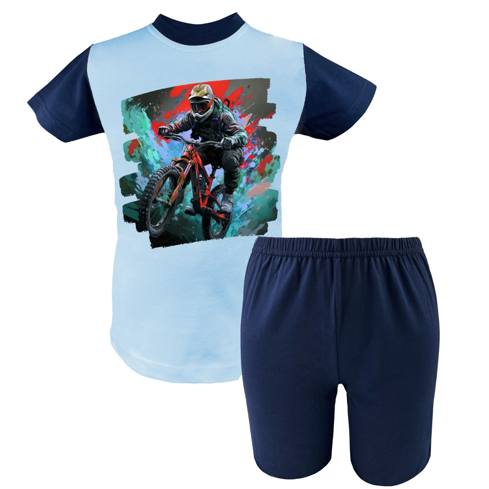 piżama dziecięca chłopięca bmx krótki rękaw krótkie spodenki szorty letnia krótka.png
