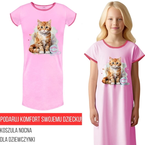 koszula nocna dla dziewczynki bawełniana koszulka do spania dziecięca.jpg