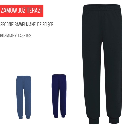 cienkie spodnie dresowe bawełniane dla chłopca dziewczynki 146 152 158.jpg