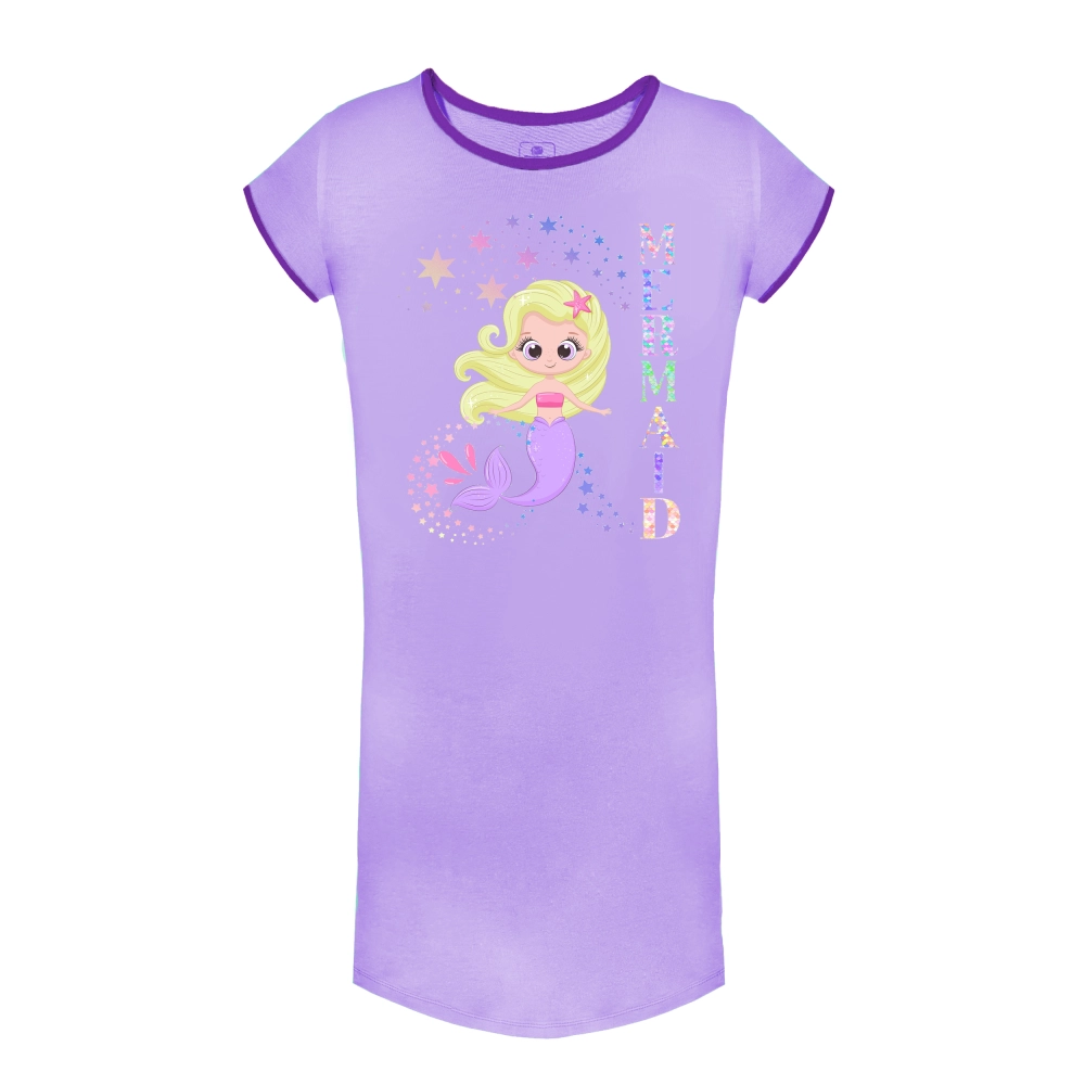 bawełniana koszula nocna dziewczęca krótki rękaw letnia piżama.png