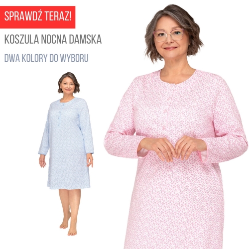 koszula nocna damska bawełniana długi rękaw rozpinana.jpg