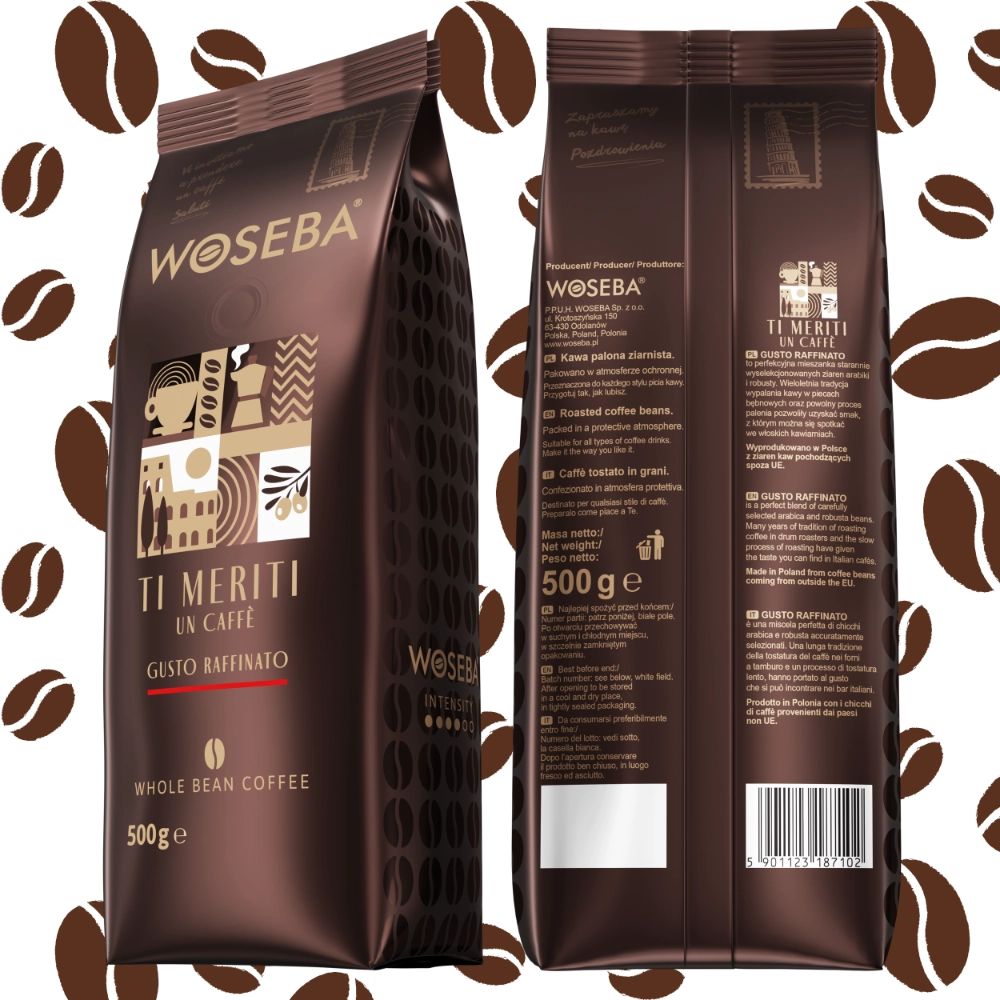 Kawa ziarnista Woseba Ti meriti un caffè Gusto Raffinato
