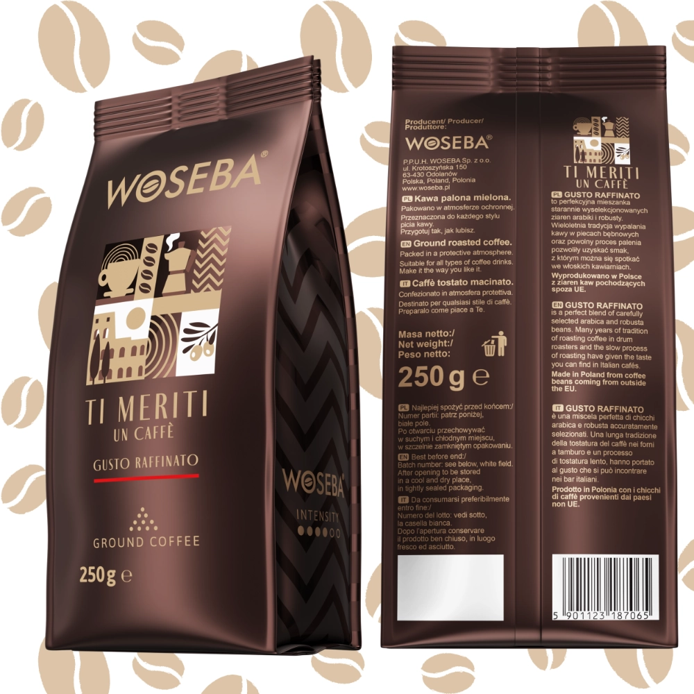 Kawa mielona Woseba Ti meriti un caffè Gusto Raffinato.png