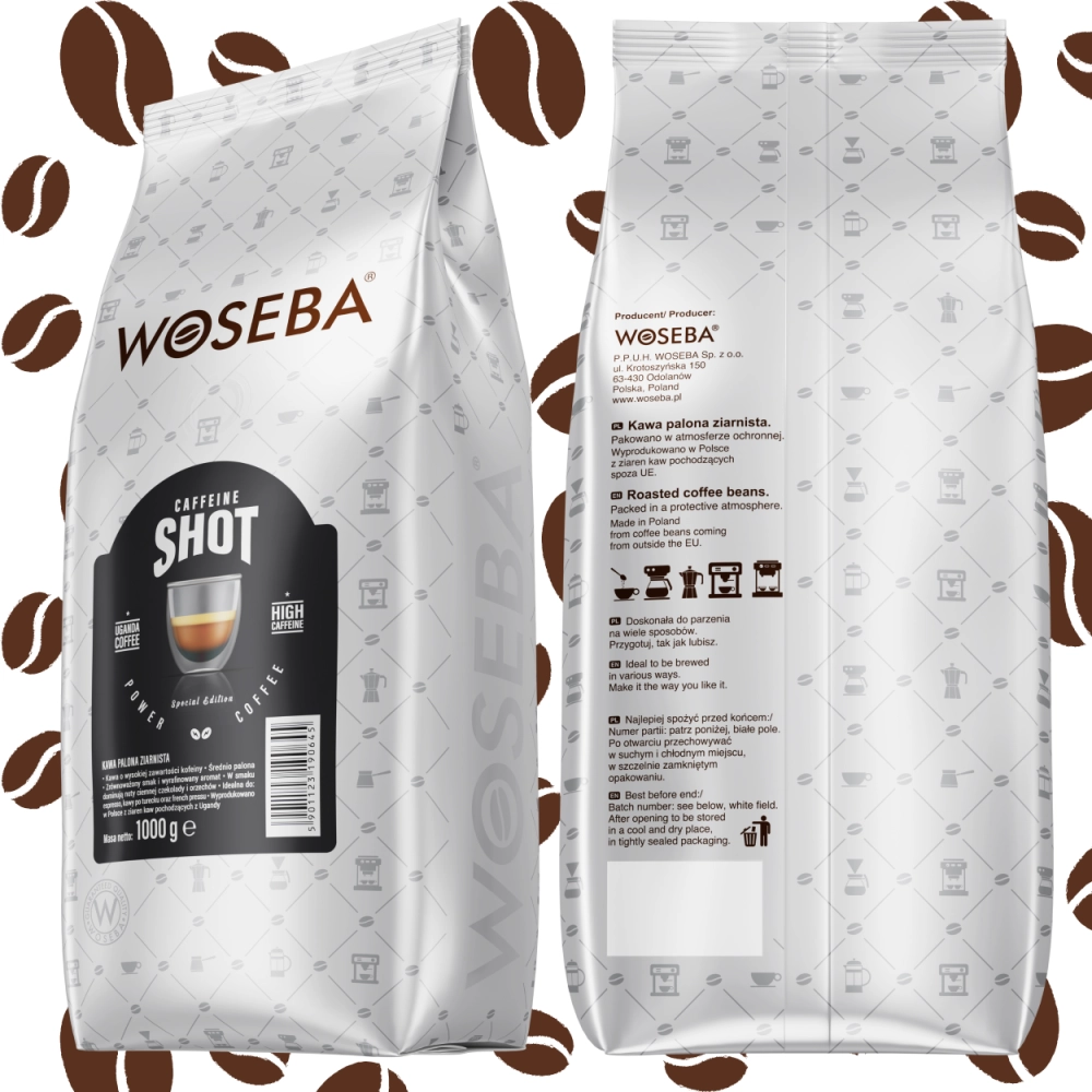 Kawa ziarnista Woseba Caffeine Shot 1000g