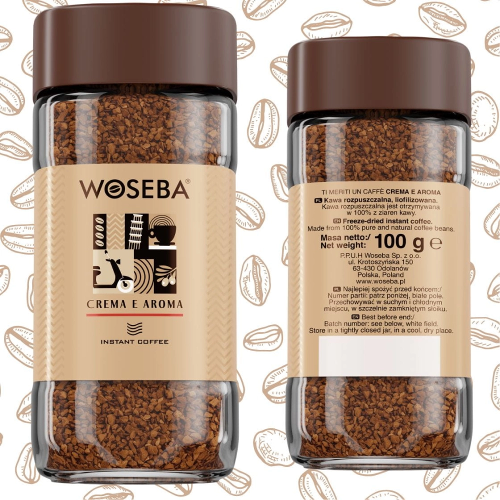 Kawa rozpuszczalna Woseba Ti meriti un caffè Crema e Aroma 100g