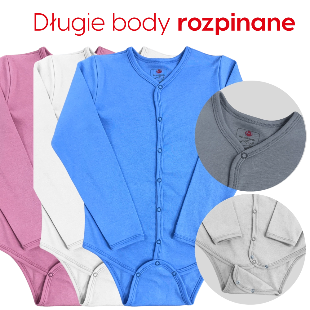 Body dziecięce bawełniane rozpinane z przodu duże rozmiary