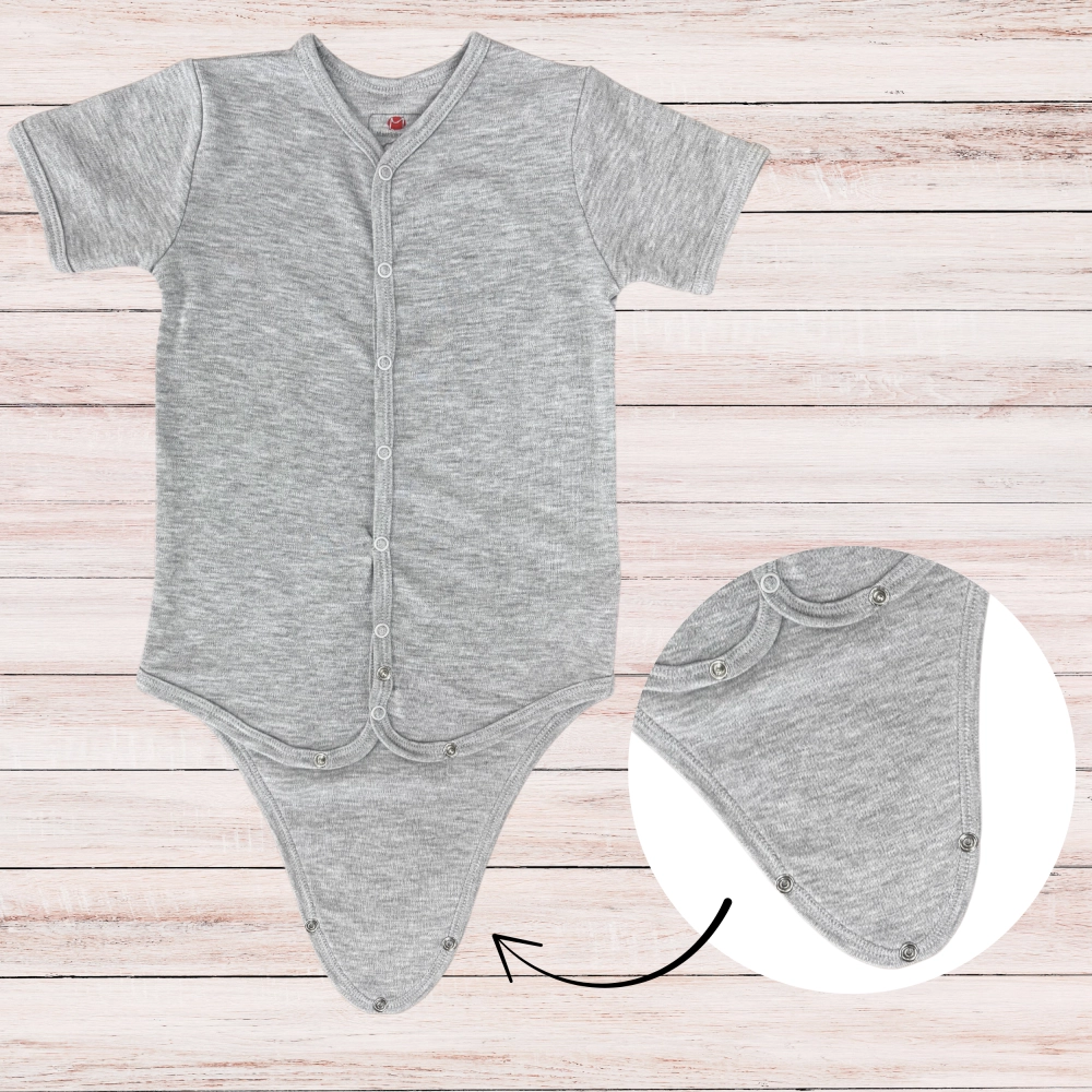 krótki rękaw body bawełniane rozpinane z przodu na całej długości