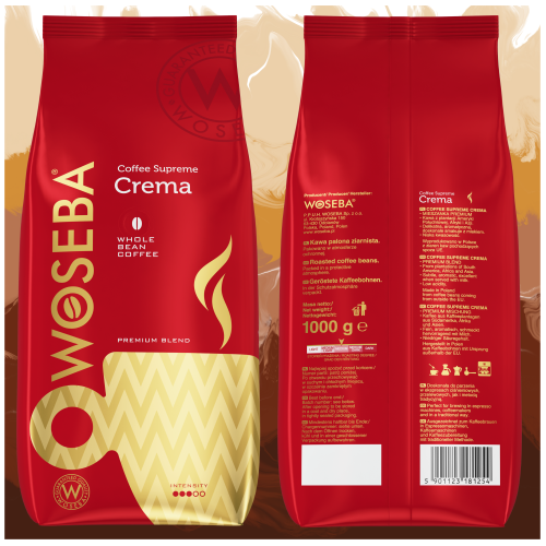 kawa ziarnista woseba supreme crema gold czerwona 1000g 1kg