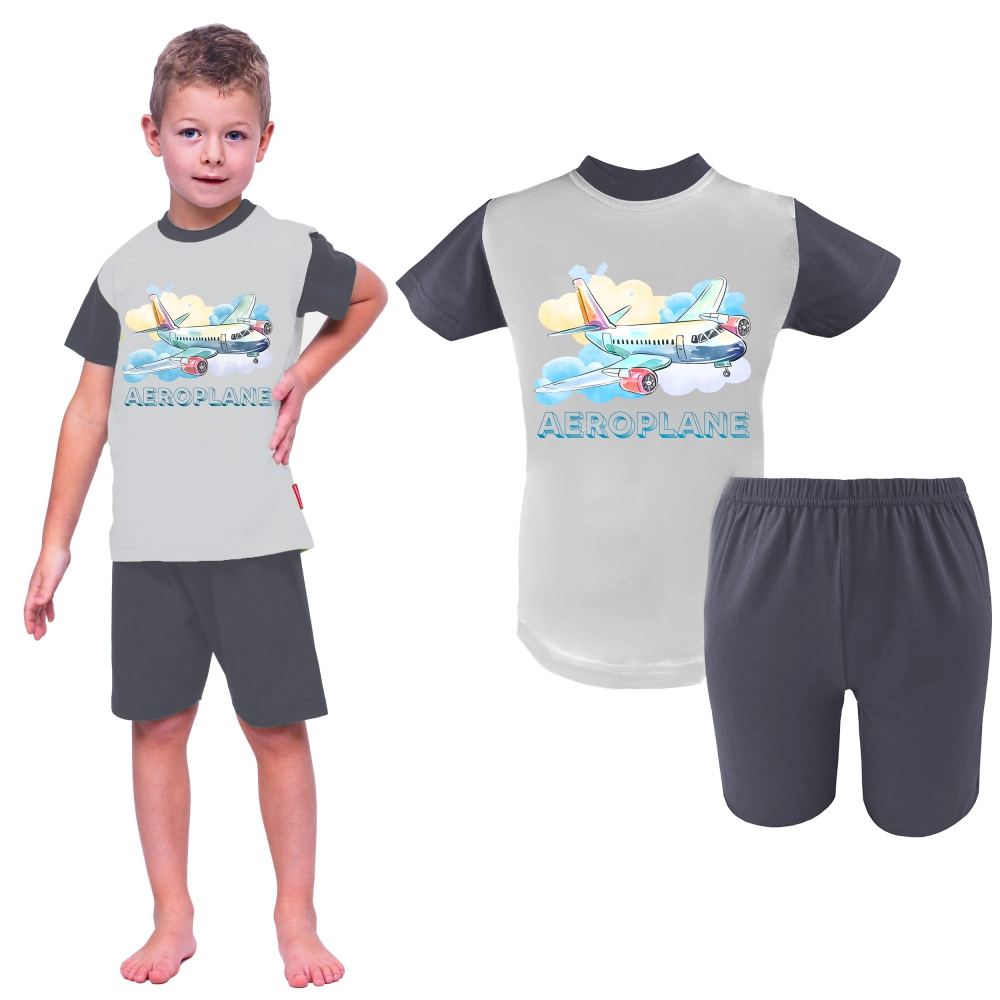 piżama chłopięca bawełniana krótki rękaw krótkie spodenki letnia krótka