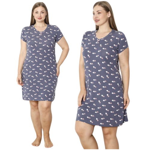 Koszula nocna damska krótki rękaw wiskoza PLUS SIZE XXL-4XL