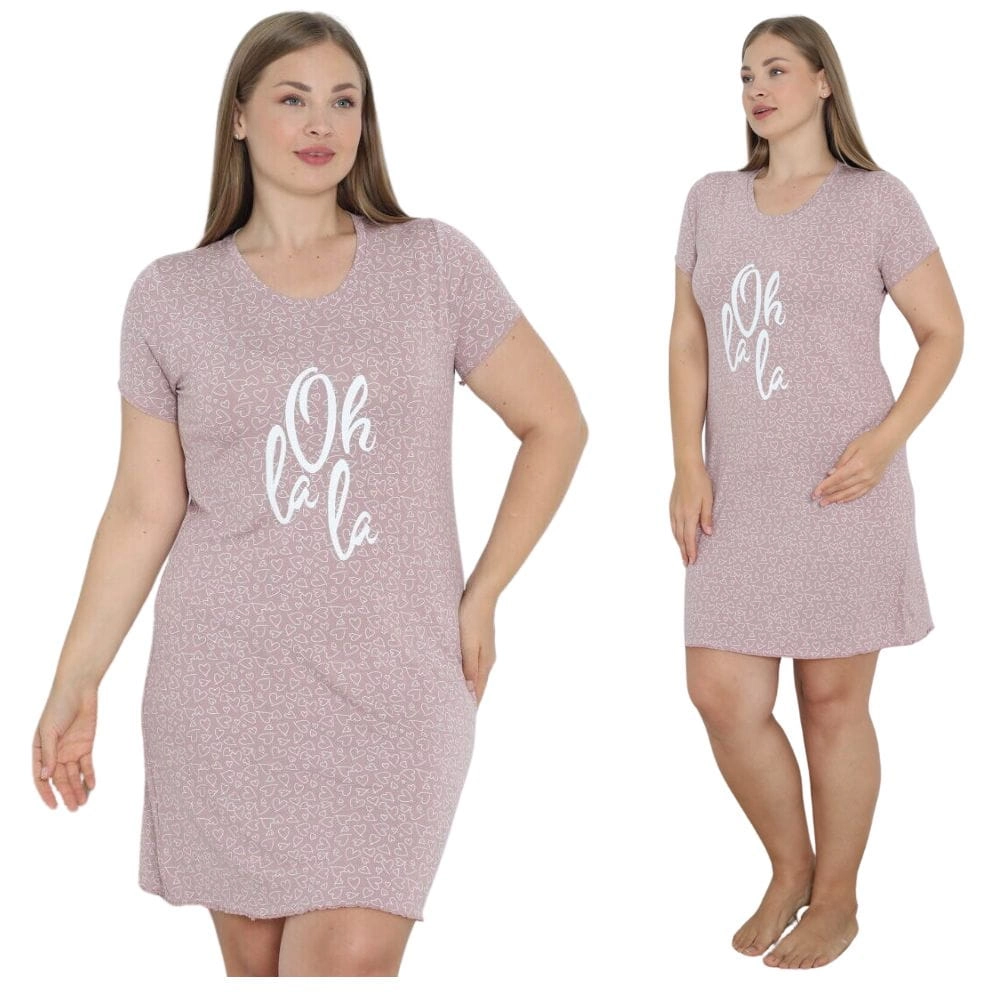 koszula nocna wiskozowa krótki rękaw plus size duże rozmiary